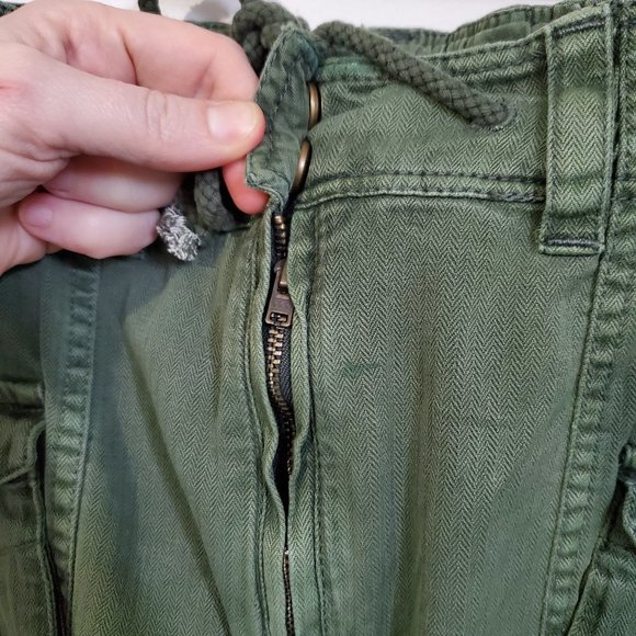 NWT FREE PEOPLE Women's XL Tahiti Kelp Green Low Rise Slouchy Ankle Cargo Pants - Picture 6 of 16